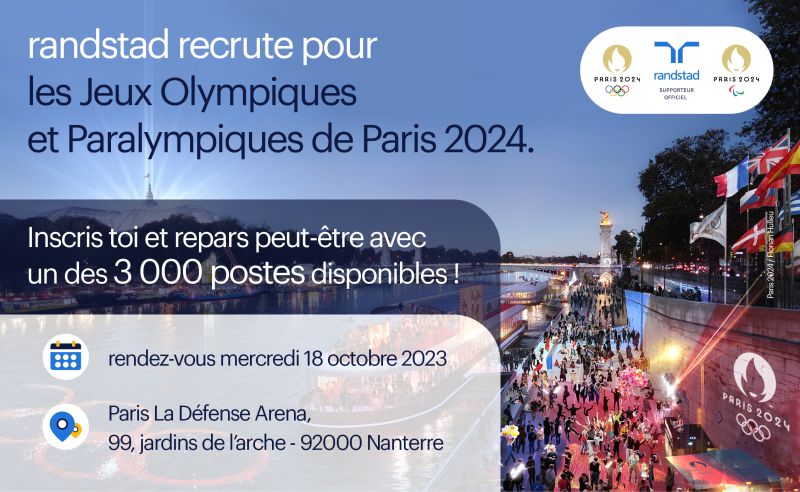 Randstad recrute pour les Jeux Olympiques et Paralympiques de Paris 2024