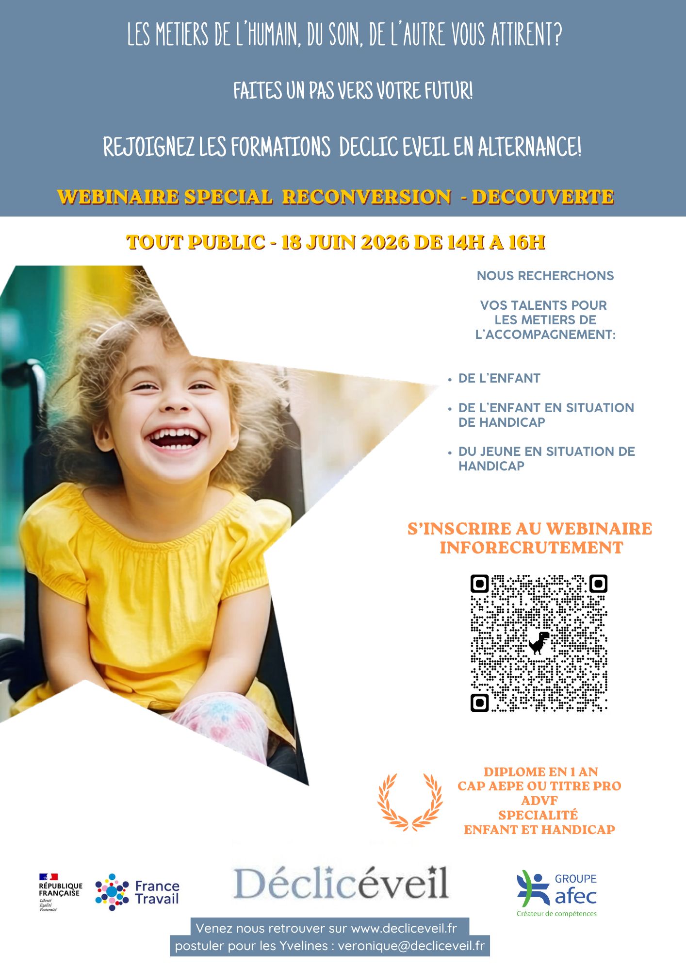 Webinaire Formation Assistant(e) de Vie – Spécialisation Enfance & Handicap
